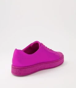 Purity Fuschia Leather Jewels Lace Up Flats -Lynx Shoes Shop TO12539MZM2I 4