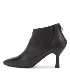 Lara Black Leather Ankle Boots
