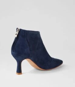 Lara Navy Suede Ankle Boots -Lynx Shoes Shop TO12613DBYSU 4