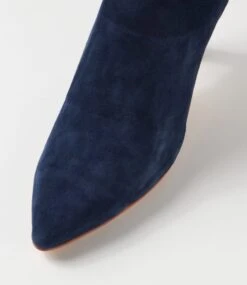 Lara Navy Suede Ankle Boots -Lynx Shoes Shop TO12613DBYSU 5