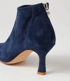 Lara Navy Suede Ankle Boots -Lynx Shoes Shop TO12613DBYSU 6