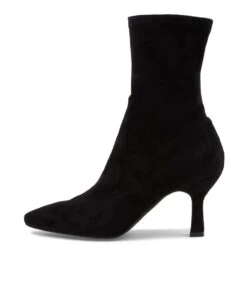 Lisbon Black Microsuede Ankle Boots
