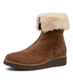 Ohana Dark Tan Suede Ankle Boots -Lynx Shoes Shop TO12658ERCKD 2