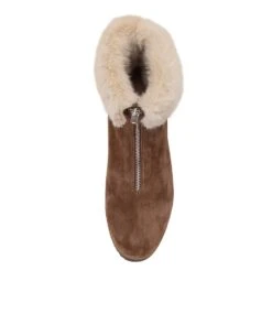 Ohana Dark Tan Suede Ankle Boots -Lynx Shoes Shop TO12658ERCKD 6