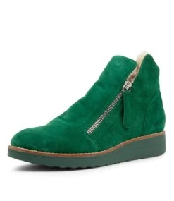 Opal Emerald Suede Ankle Boots -Lynx Shoes Shop TO12659HZUKD 2