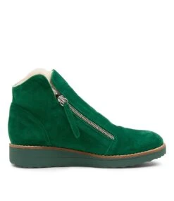 Opal Emerald Suede Ankle Boots -Lynx Shoes Shop TO12659HZUKD 5