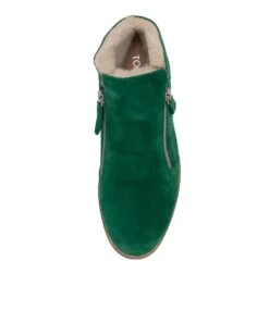 Opal Emerald Suede Ankle Boots -Lynx Shoes Shop TO12659HZUKD 6