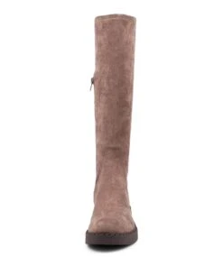 Pasha Taupe Microsuede Knee High Boots -Lynx Shoes Shop TO12661KFZFT 6