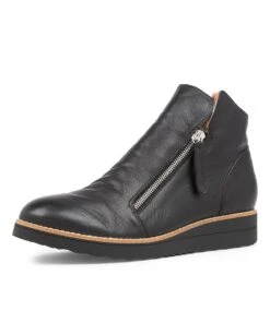 Opal Lrg Black Leopard Leather Ankle Boots 8 Opal Lrg Black Leopard Leather Ankle Boots -Lynx Shoes Shop TO12710BBAEI 2