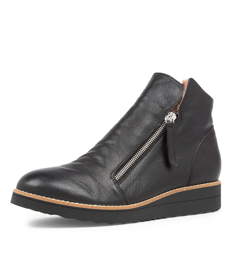 Opal Lrg Black Leopard Leather Ankle Boots 4 Opal Lrg Black Leopard Leather Ankle Boots - Image 2