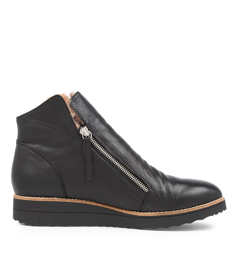 Opal Lrg Black Leopard Leather Ankle Boots 6 Opal Lrg Black Leopard Leather Ankle Boots - Image 4