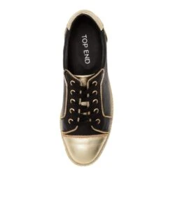 Sausy To Pale Gold Black Leather -Lynx Shoes Shop TO12854FCCLE 6