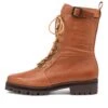 Adelyns Cognac Leather Lace Up Boots