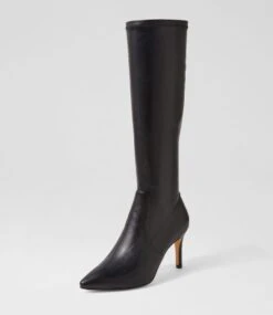 Boydy Black Stretch Smooth Knee High Boots -Lynx Shoes Shop TO12915BLAJZ 3