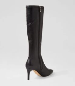 Boydy Black Stretch Smooth Knee High Boots -Lynx Shoes Shop TO12915BLAJZ 4