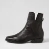 Gaines Black Leather Ankle Boots 1 Gaines Black Leather Ankle Boots -Lynx Shoes Shop TO12918B66LE 2