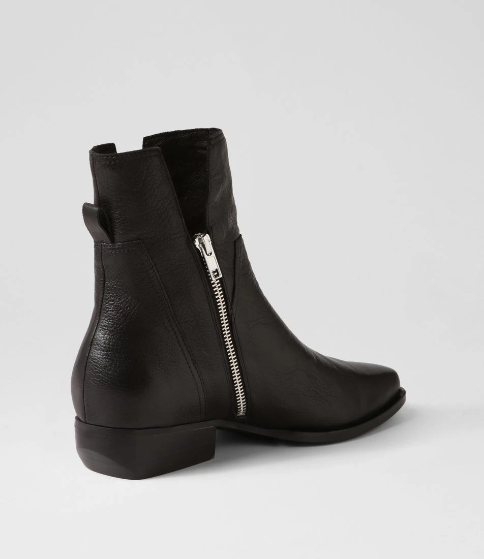 Gaines Black Leather Ankle Boots 5 Gaines Black Leather Ankle Boots - Image 3
