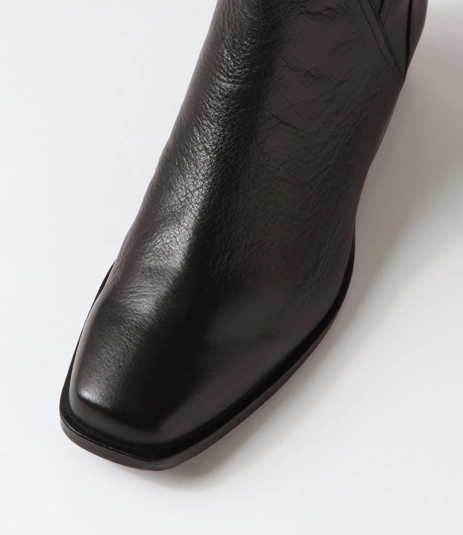 Gaines Black Leather Ankle Boots 6 Gaines Black Leather Ankle Boots - Image 4