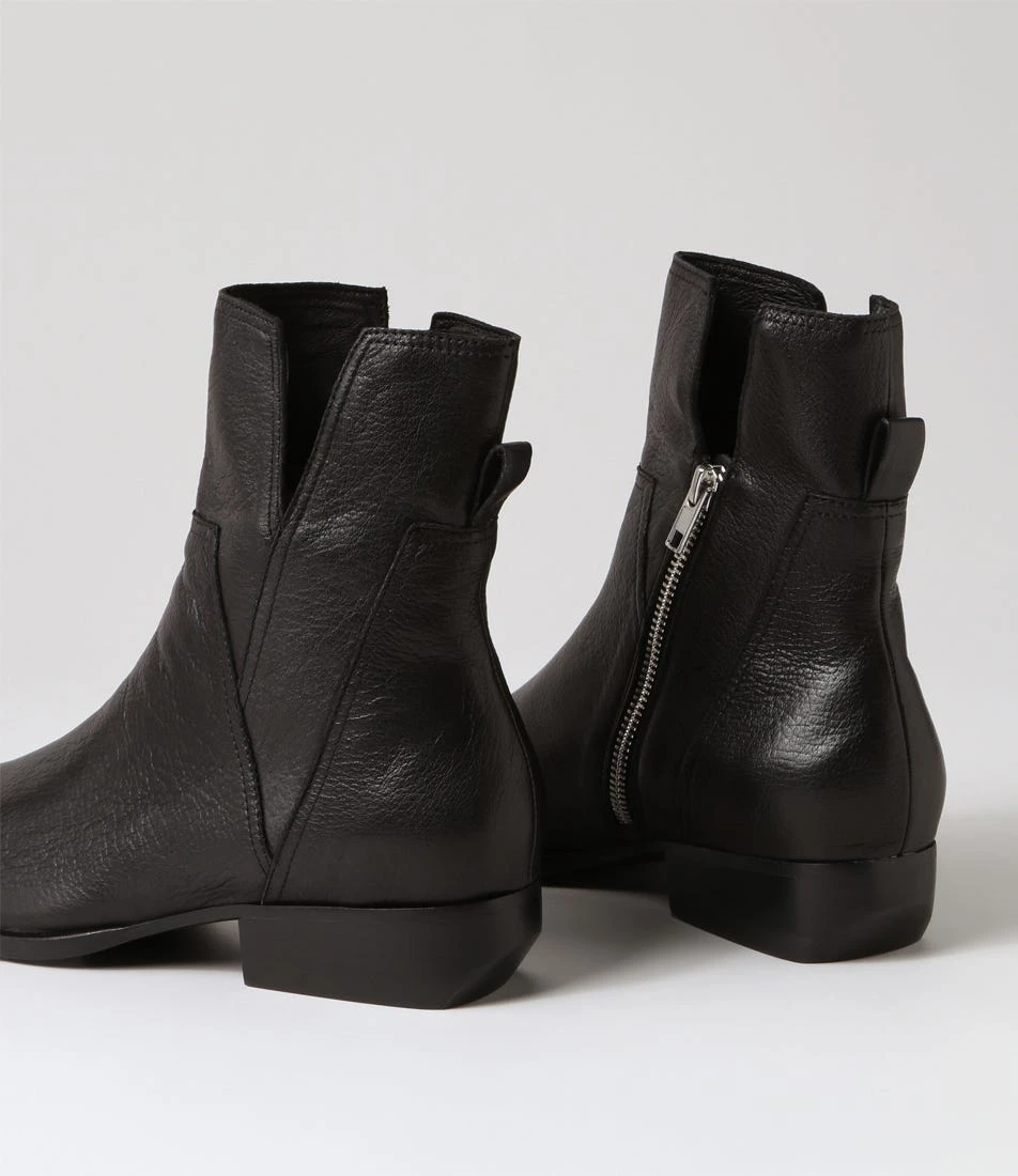 Gaines Black Leather Ankle Boots 7 Gaines Black Leather Ankle Boots - Image 5