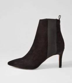 Bryann Black Suede Elastic Chelsea Boots