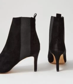 Bryann Black Suede Elastic Chelsea Boots -Lynx Shoes Shop TO12928BLADB 6