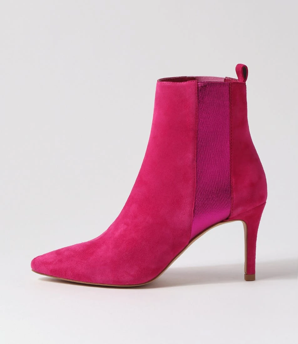 Bryann Fuchsia Suede Elastic Chelsea Boots 3 Bryann Fuchsia Suede Elastic Chelsea Boots