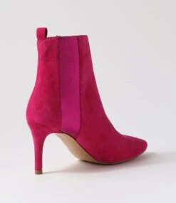 Bryann Fuchsia Suede Elastic Chelsea Boots 9 Bryann Fuchsia Suede Elastic Chelsea Boots -Lynx Shoes Shop TO12928MZNDB 4