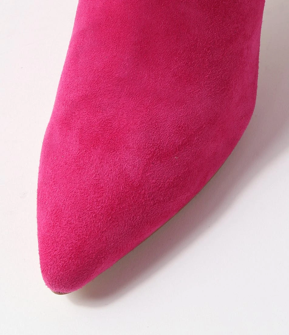Bryann Fuchsia Suede Elastic Chelsea Boots 6 Bryann Fuchsia Suede Elastic Chelsea Boots - Image 4