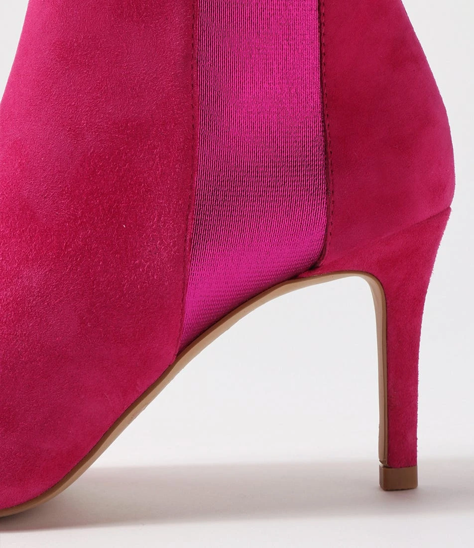 Bryann Fuchsia Suede Elastic Chelsea Boots 7 Bryann Fuchsia Suede Elastic Chelsea Boots - Image 5