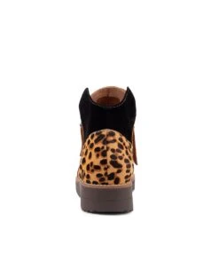 Ossha Dark Tan Leopard Leather Ankle Boots -Lynx Shoes Shop TO12973T1LHG 3