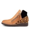 Ossha Dark Tan Leopard Leather Ankle Boots -Lynx Shoes Shop TO12973T1LHG 4