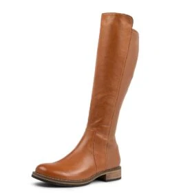 Unknots Tan Leather Knee High Boots -Lynx Shoes Shop TO12999TANHB 2