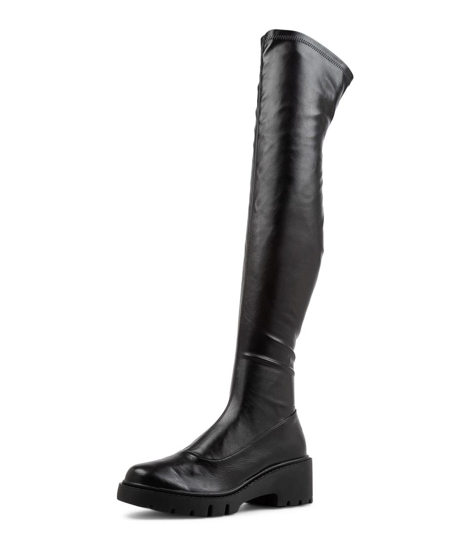 Xeno Black Stretch Knee High Boots 4 Xeno Black Stretch Knee High Boots - Image 2