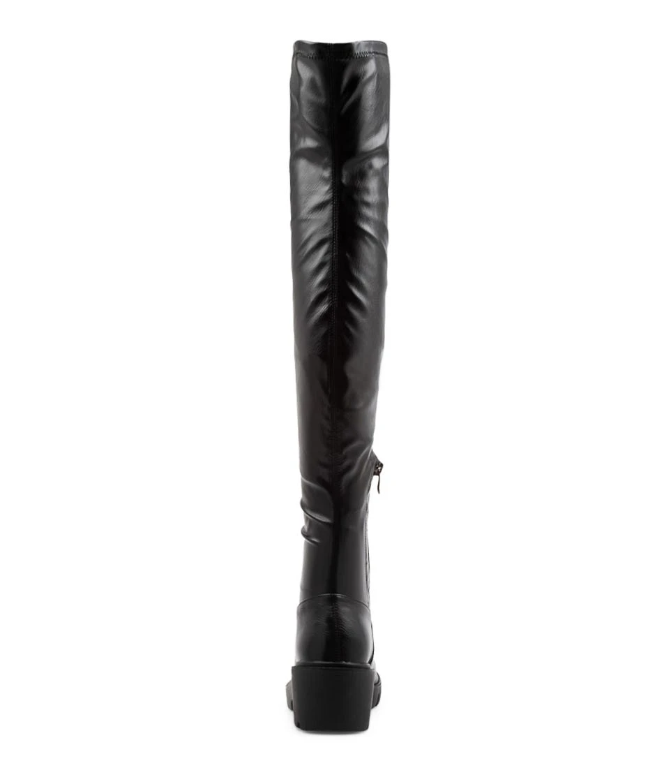 Xeno Black Stretch Knee High Boots 5 Xeno Black Stretch Knee High Boots - Image 3