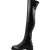 Xeno Black Stretch Knee High Boots 1 Xeno Black Stretch Knee High Boots -Lynx Shoes Shop TO13015BLAJZ 4