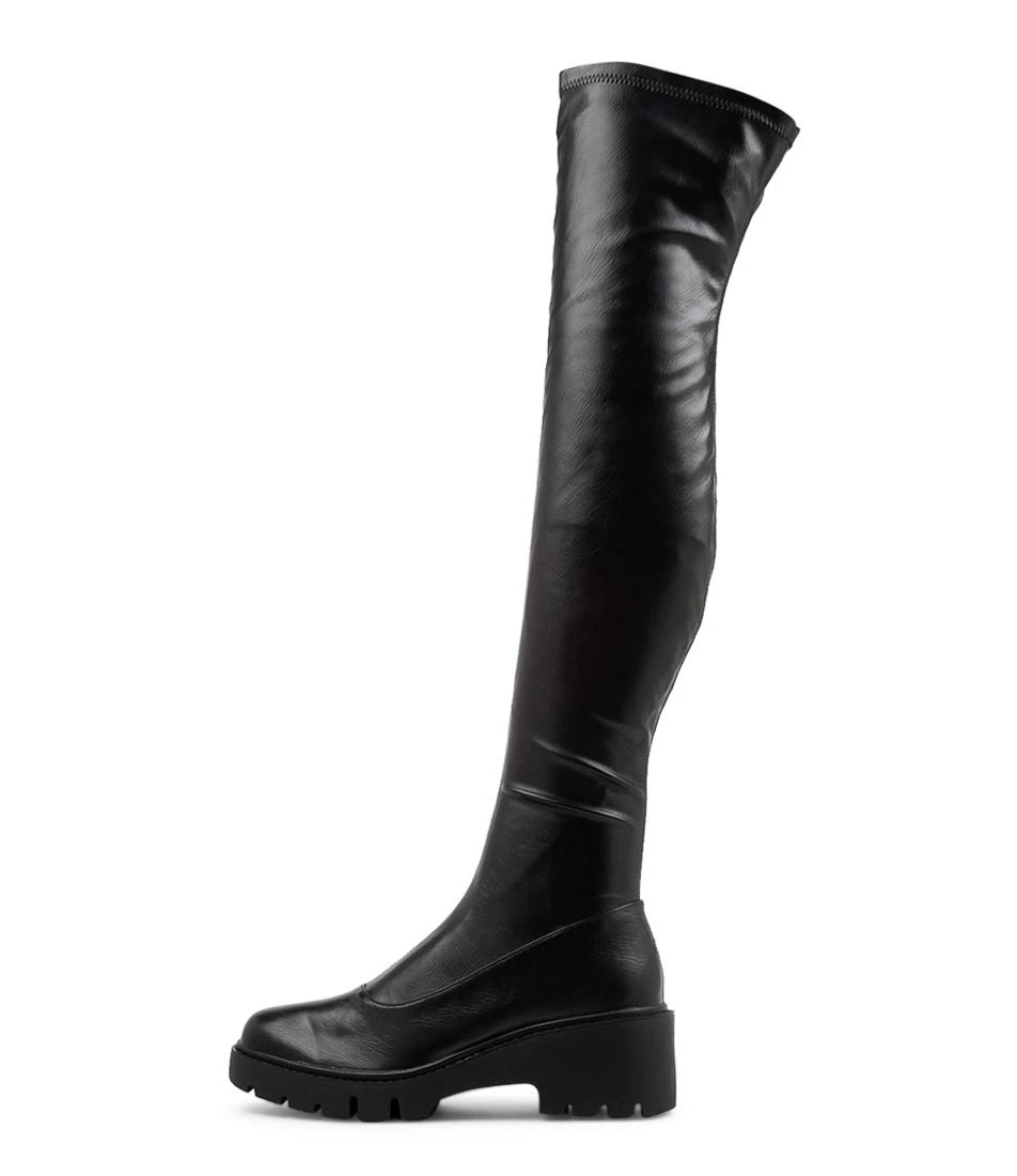 Xeno Black Stretch Knee High Boots 3 Xeno Black Stretch Knee High Boots