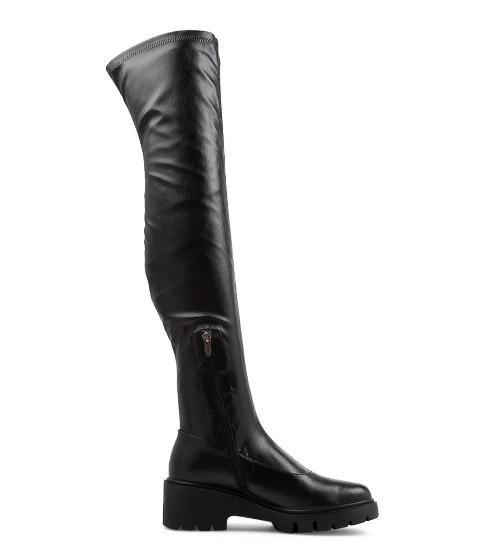 Xeno Black Stretch Knee High Boots 6 Xeno Black Stretch Knee High Boots - Image 4