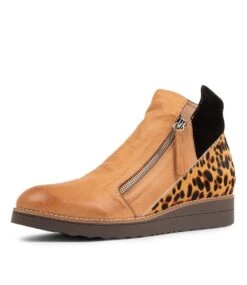 Ossha Dark Tan Leopard Multi Ankle Boots -Lynx Shoes Shop TO13027T1LHG 2