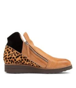 Ossha Dark Tan Leopard Multi Ankle Boots -Lynx Shoes Shop TO13027T1LHG 5