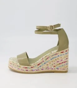 Aileas Khaki Multi Leather Sandals