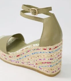 Aileas Khaki Multi Leather Sandals -Lynx Shoes Shop TO13053HVTLE 6