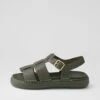 Adelmo Olive Leather Sandals -Lynx Shoes Shop TO13056HGOLE 2