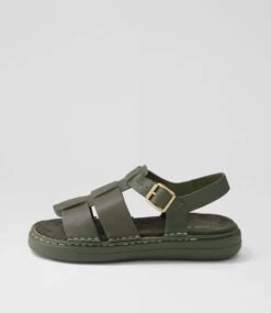 Adelmo Olive Leather Sandals