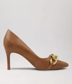 Bayonne Tan Leather Pump Heels -Lynx Shoes Shop TO13060TANLE 4