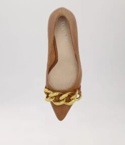 Bayonne Tan Leather Pump Heels -Lynx Shoes Shop TO13060TANLE 6