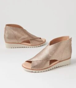 Gwisse Champagne Almond Leather Sandals -Lynx Shoes Shop TO13084M4ILE 6