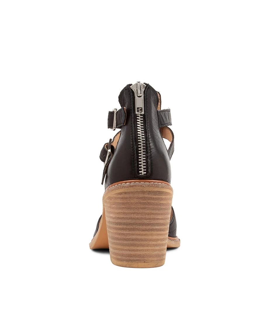 Gaiar Black Leather Sandals Nh 5 Gaiar Black Leather Sandals Nh - Image 3