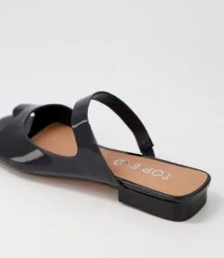 Knoa Black Wrinkle Patent Slides -Lynx Shoes Shop TO13099BLAWS 6