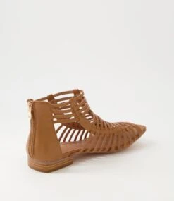Kretta Dark Tan Leather Sandals -Lynx Shoes Shop TO13101TAOLE 4