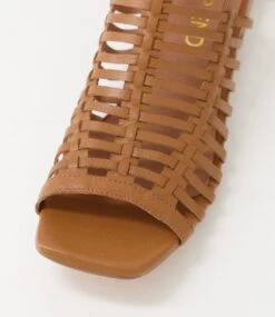 Kretta Dark Tan Leather Sandals -Lynx Shoes Shop TO13101TAOLE 5